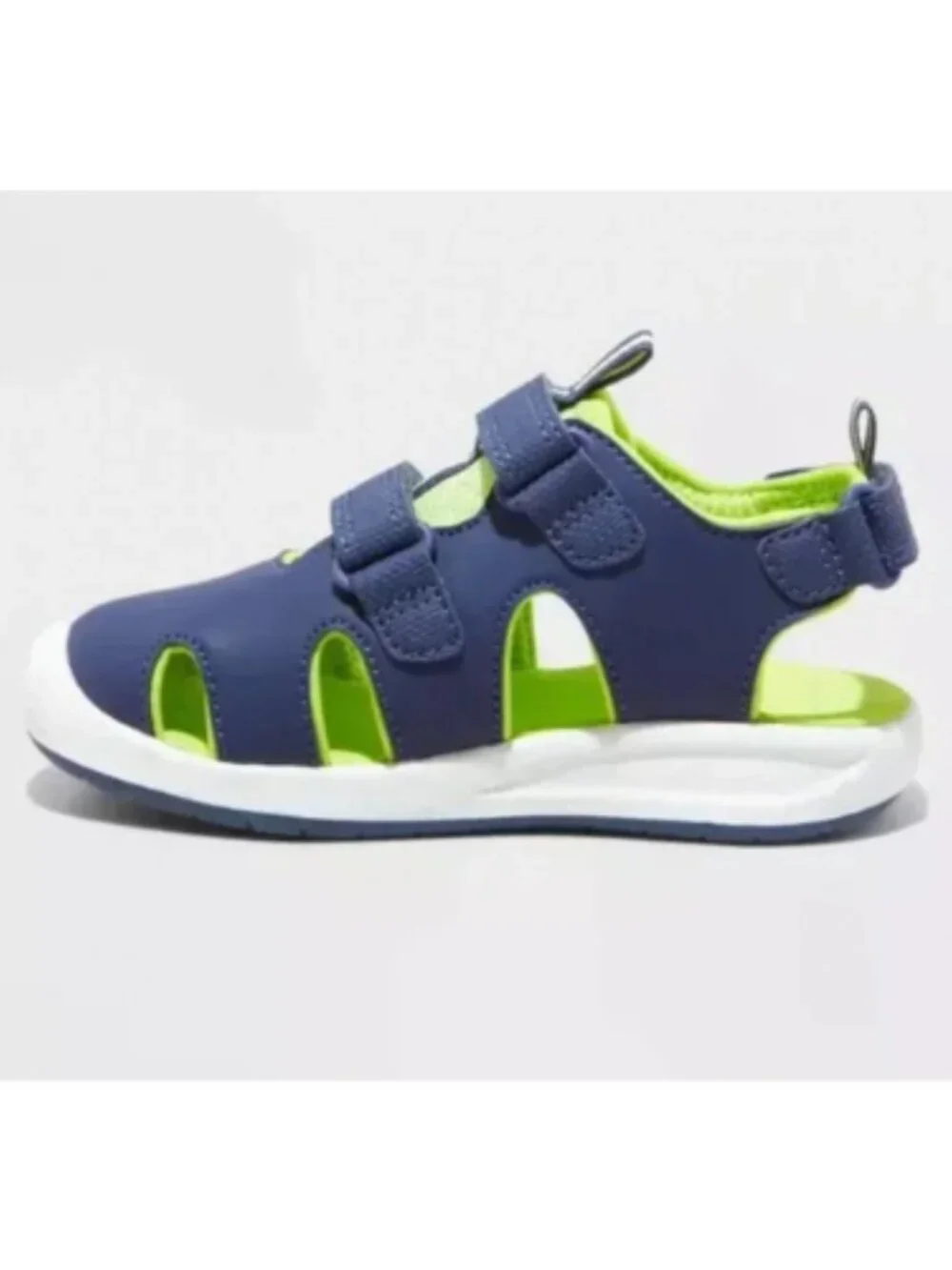 Cat & Jack Hank Boys Closed Toe Sandals Blue Lime Hook & Loop Summer Size 12